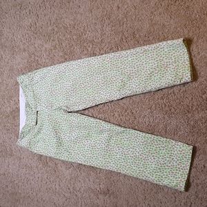 Lilly Pulitzer Capri Pants Sz 0 Pink/ Green/Leopard/Animal Print.
